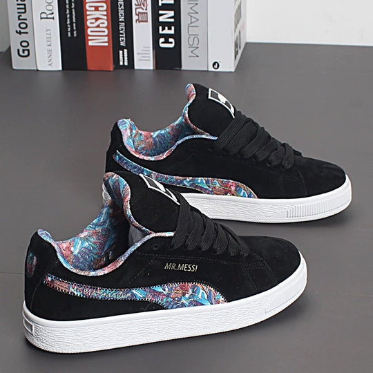 Damen Sneakers mit floralem Innenfutter und rutschfester Sohle EB