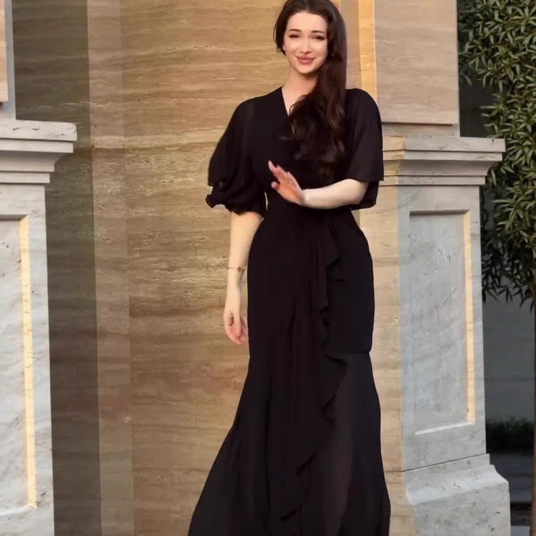Damen Elegantes Maxikleid mit fließendem Schnitt und raffinierten ärmellosen Akzenten EB