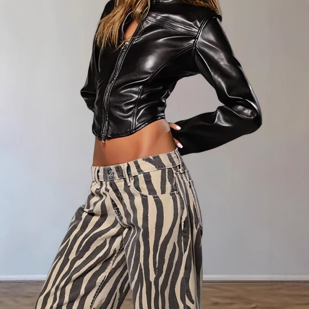 Damen modische jacke mit hochgeschlossenem Kragen und Schlüssel-Ausschnitt EB