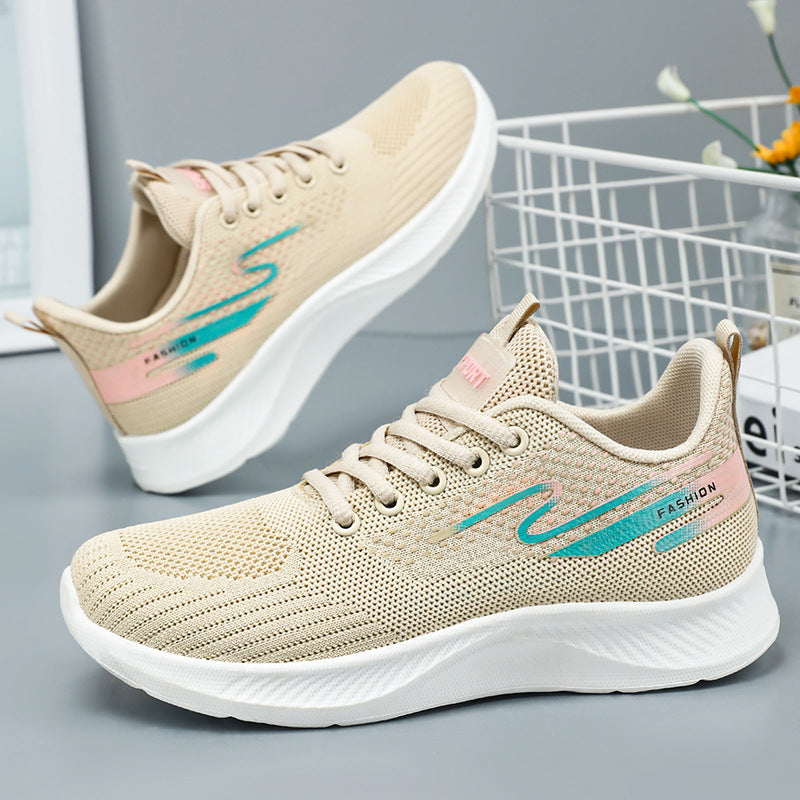 Damen Leichte Fitness-Sneaker mit atmungsaktivem Mesh-Obermaterial und rutschfester Sohle EB