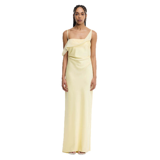 Damen Elegantes Maxikleid mit asymmetrischem Oberteil und fließendem Schnitt EB