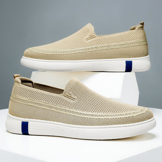 Damen Bequeme Slip-On Freizeitschuhe mit atmungsaktiver Mesh-Oberfläche EB
