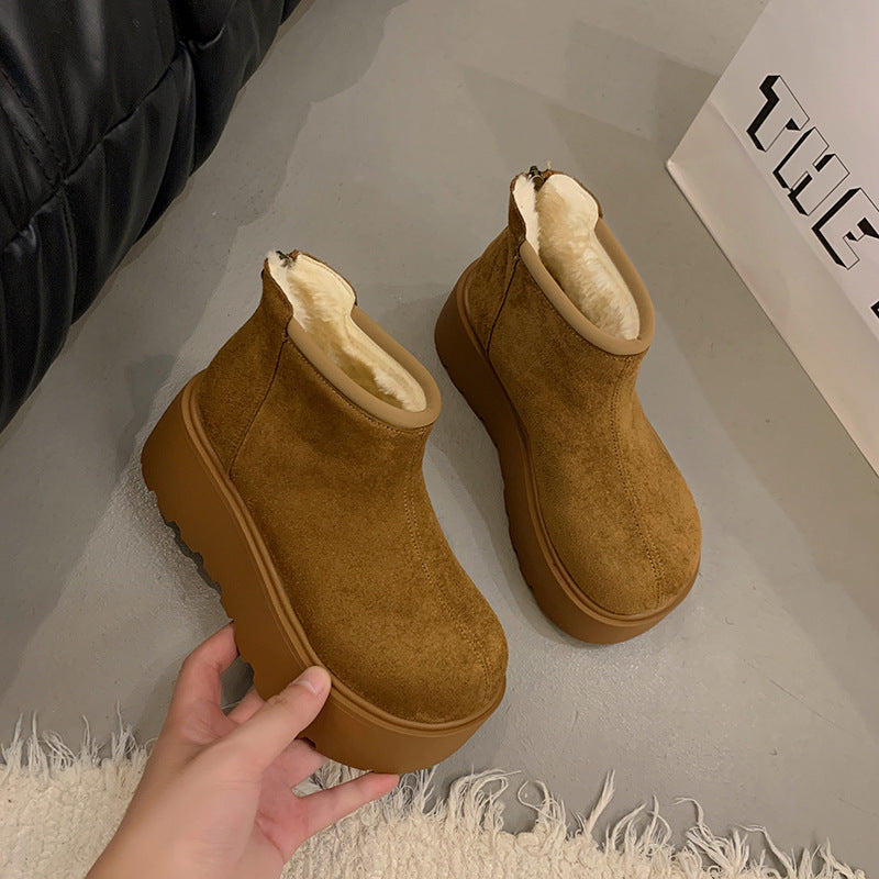 Damen Platform-Stiefelette mit kuscheligem Innenfutter EB