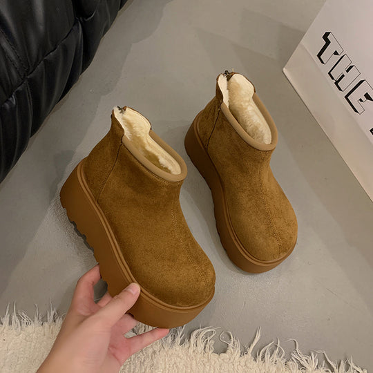 Damen Platform-Stiefelette mit kuscheligem Innenfutter EB