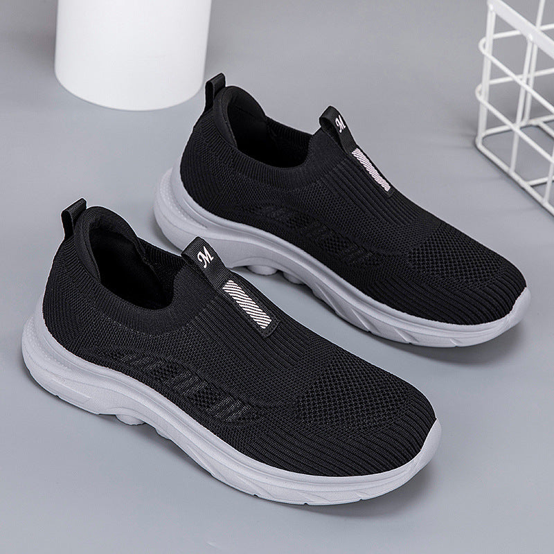 Damen Bequeme Slip-On Fitnessschuhe mit atmungsaktivem Obermaterial EB