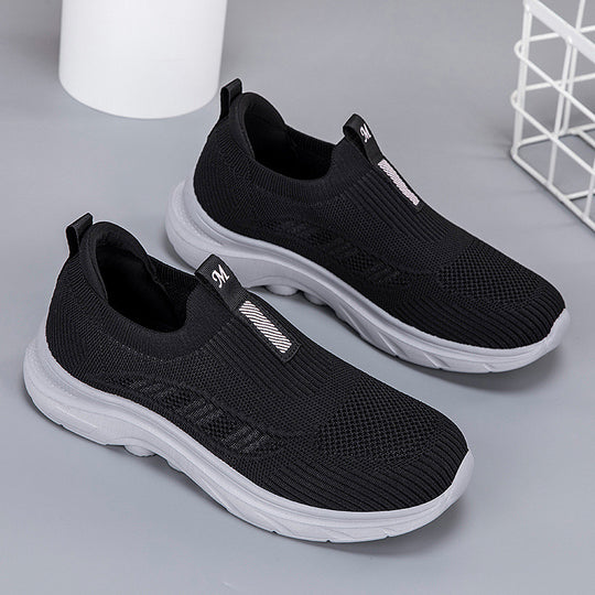 Damen Bequeme Slip-On Fitnessschuhe mit atmungsaktivem Obermaterial EB