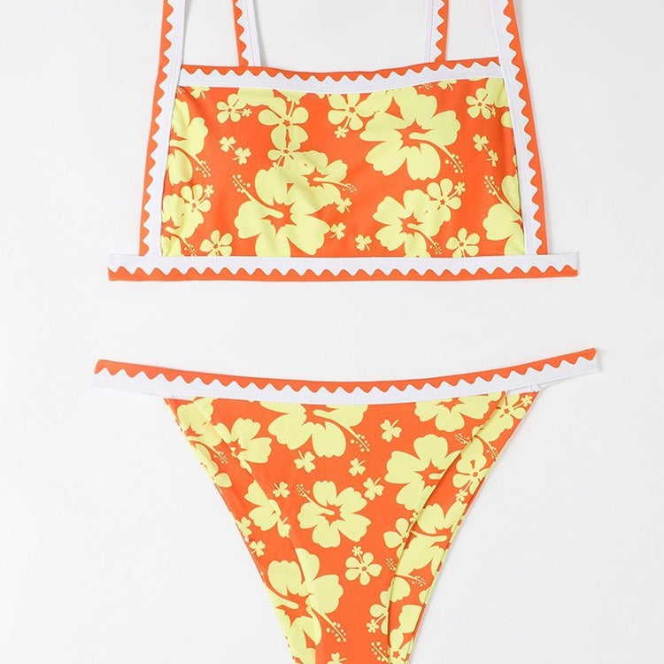Damen Bikini-Set mit floralem Design und trendy Trägerdetails EB