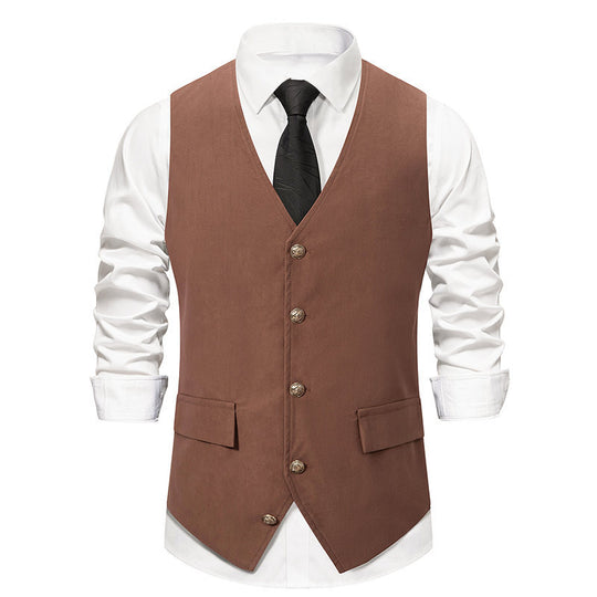 Herren elegante Anzugweste mit feinen Details und praktischen Taschen EB