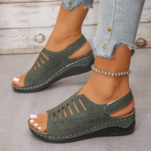 Damen Offene Sandalen mit feiner Durchbruchsstruktur EB