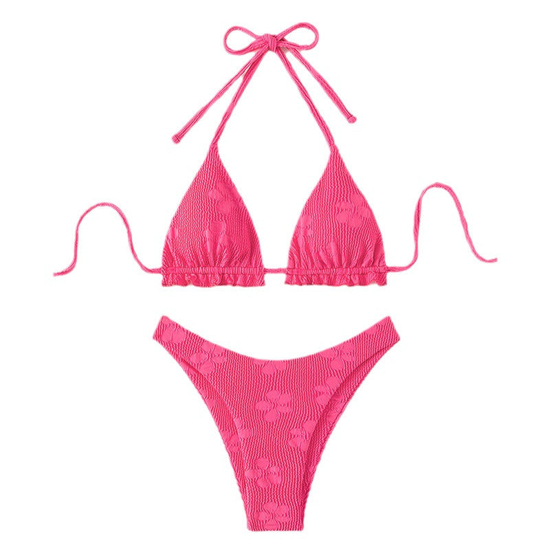 Damen Triangel-Bikini mit raffinierten Rüschen- und Bindedetails EB