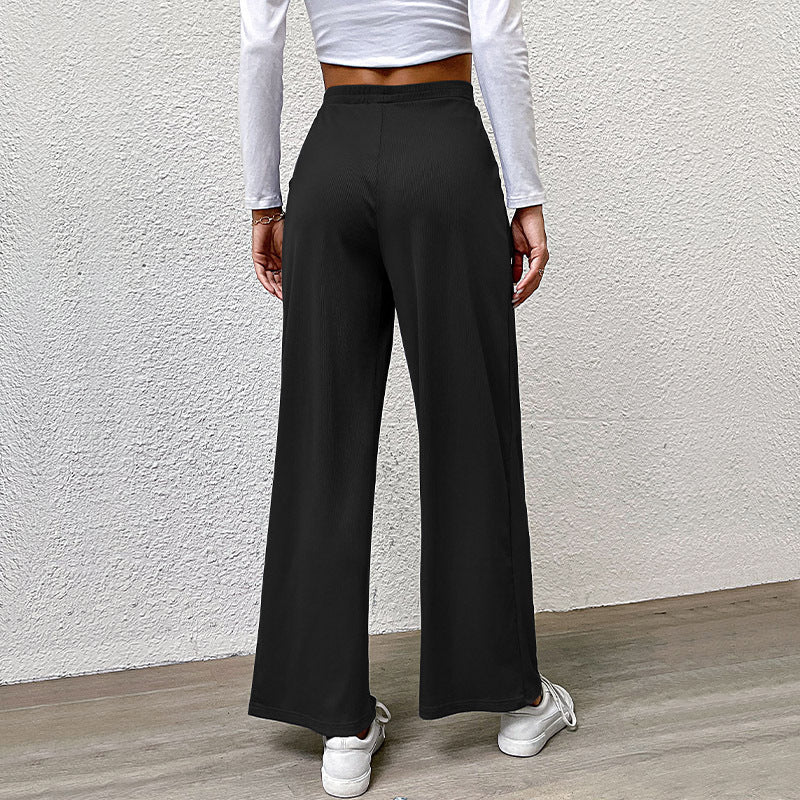 Damen Weite High‑Waist Stoffhose mit Bundfalten und Palazzo‑Silhouette EB