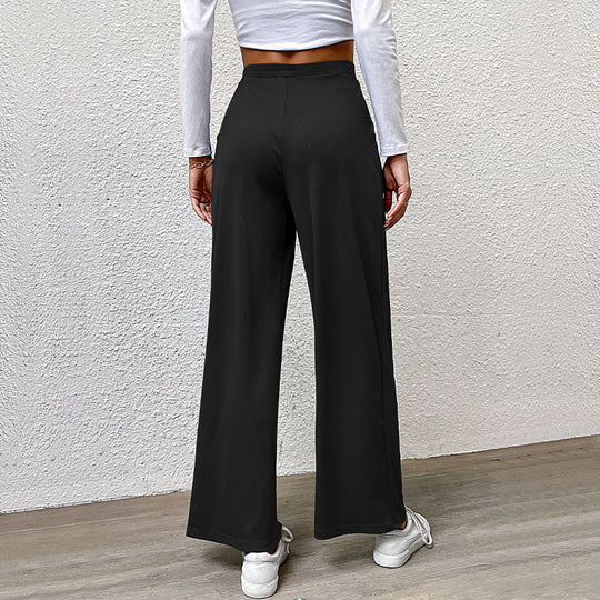 Damen Weite High‑Waist Stoffhose mit Bundfalten und Palazzo‑Silhouette EB
