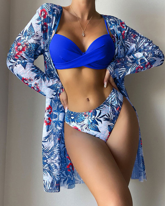 Damen Strandcover-Up mit floralem Muster EB