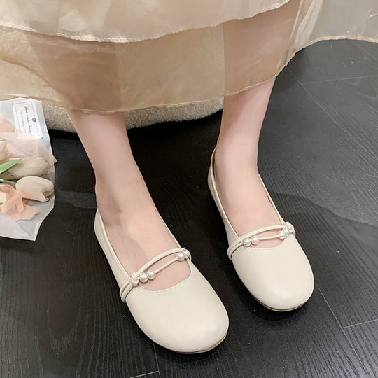 Damen Ballerinas mit elegantem Perlenschmuck EB