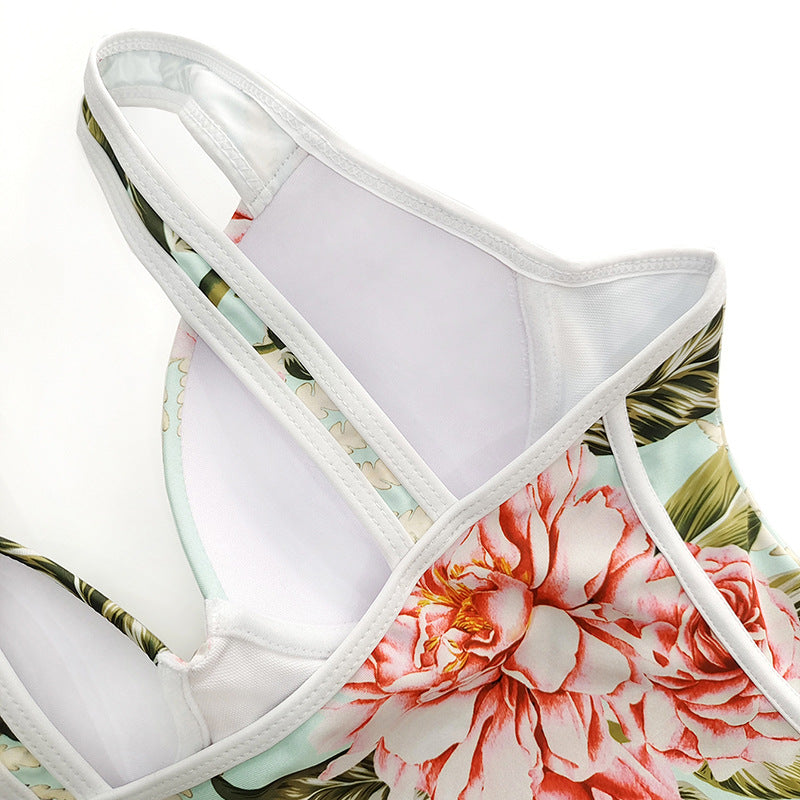 Damen Einteiler-Badeanzug mit floralem Design und komfortabler Passform EB