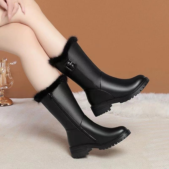Damen Stiefeletten mit warmem Innenfutter und modischem Riemen EB
