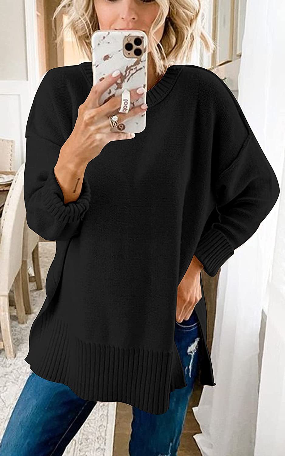 Damen Übergroßer Strickpullover EB