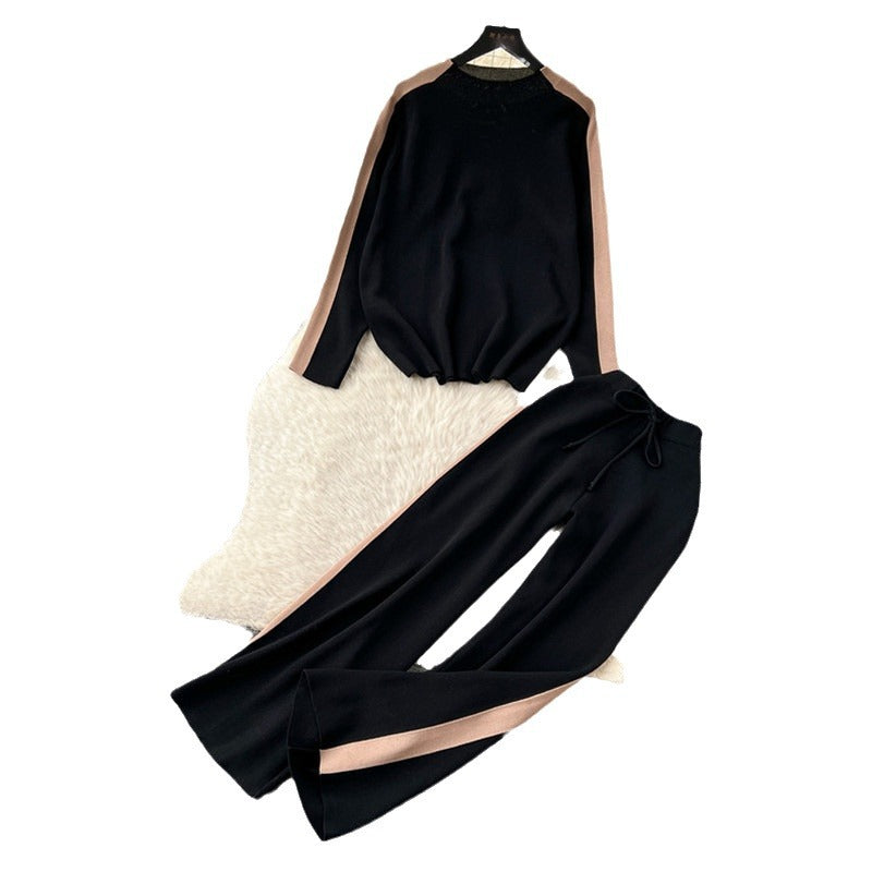 Damen sportliches Lounge-Set mit kontrastierenden Seiteneinsätzen EB