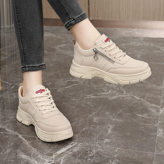 Damen Sportliche Chunky Sneakers mit Reißverschluss und rutschfester Sohle EB