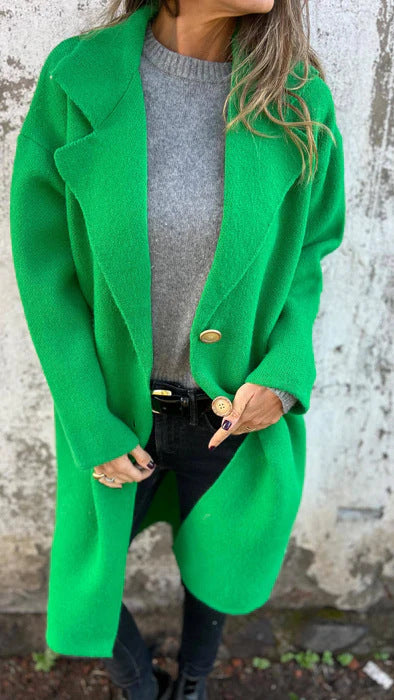 Damen Oversized Wollmantel mit eleganten Details EB