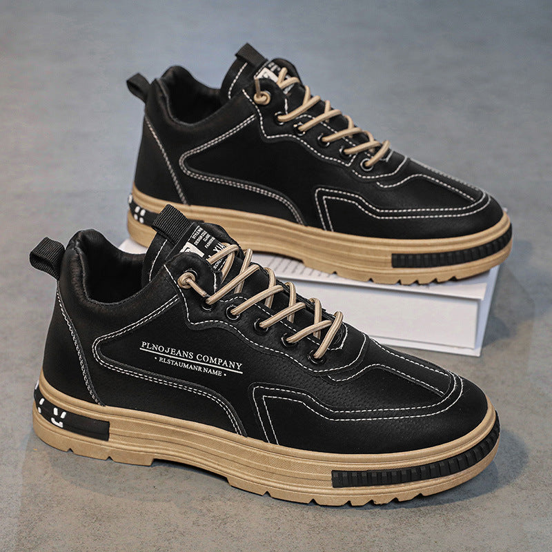 Herren Modische Leder Sneakers mit atmungsaktiver Konstruktion EB