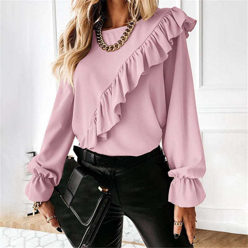 Damen Bluse mit voluminösen Rüschen EB