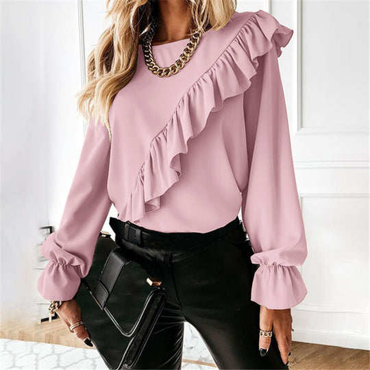Damen Bluse mit voluminösen Rüschen EB
