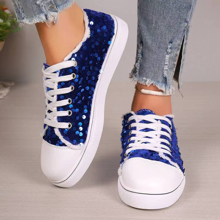 Damen Glamouröse Sneakers mit funkelnden Pailletten EB