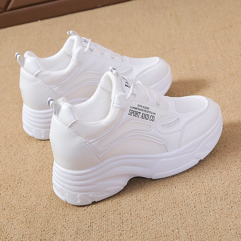 Damen Sportliche Sneakers mit hoher Sohle und atmungsaktiver Mesh-Oberfläche EB