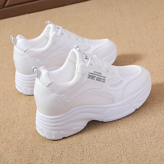 Damen Sportliche Sneakers mit hoher Sohle und atmungsaktiver Mesh-Oberfläche EB