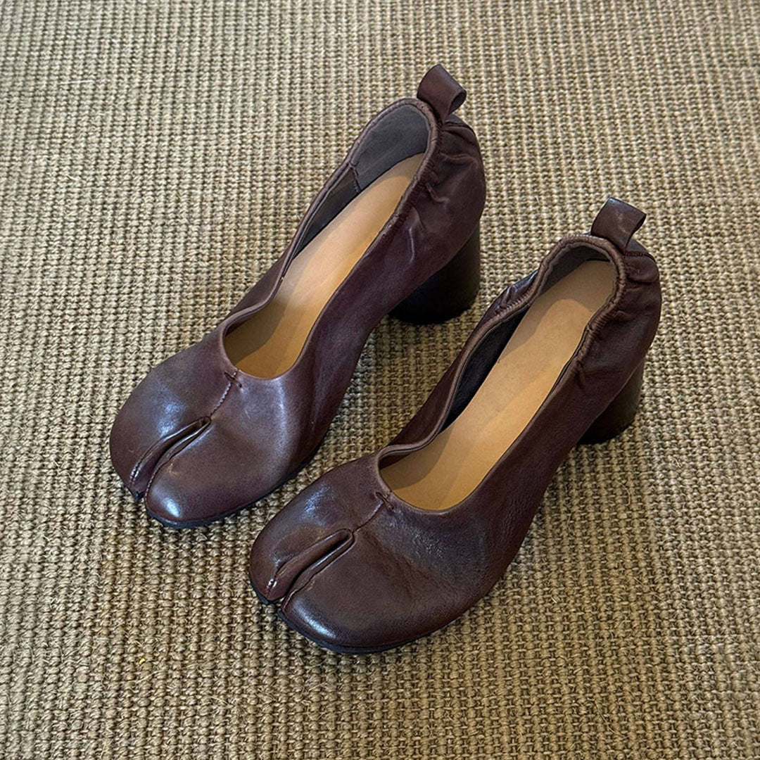 Damen Modische Ballerinas mit elegantem Schnitt und hohem Absatz EB