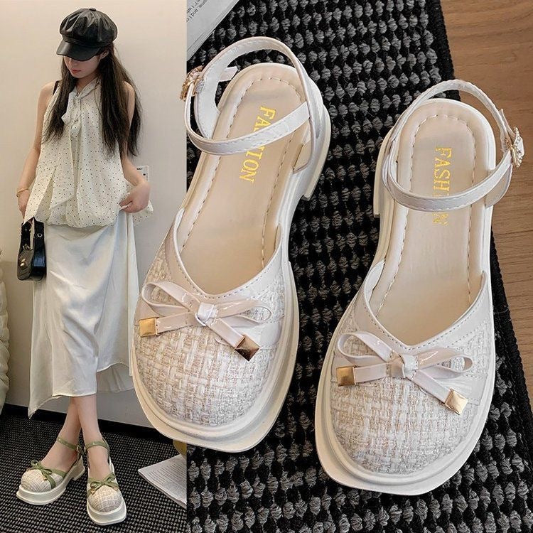 Damen Trendige Slingback Sandalen mit eleganter Schleifenapplikation EB