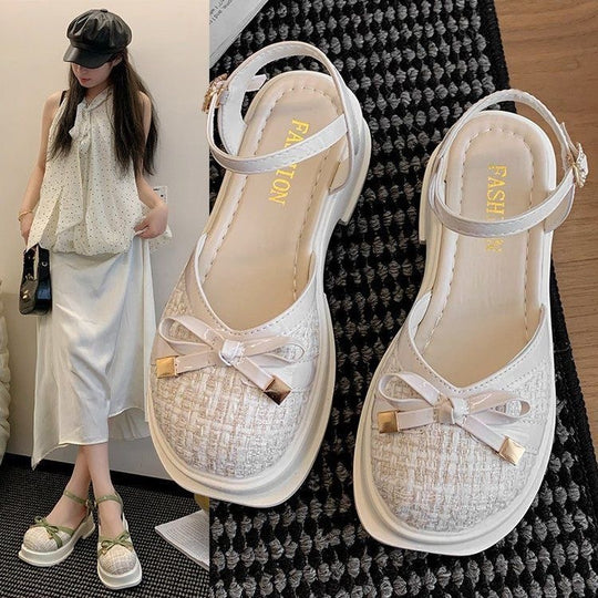 Damen Trendige Slingback Sandalen mit eleganter Schleifenapplikation EB