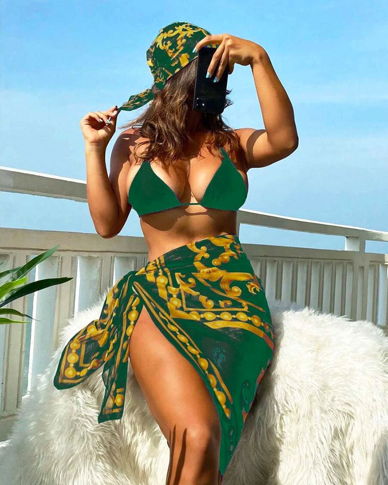 Damen Triangel-Bikini mit elegantem Kaftan EB