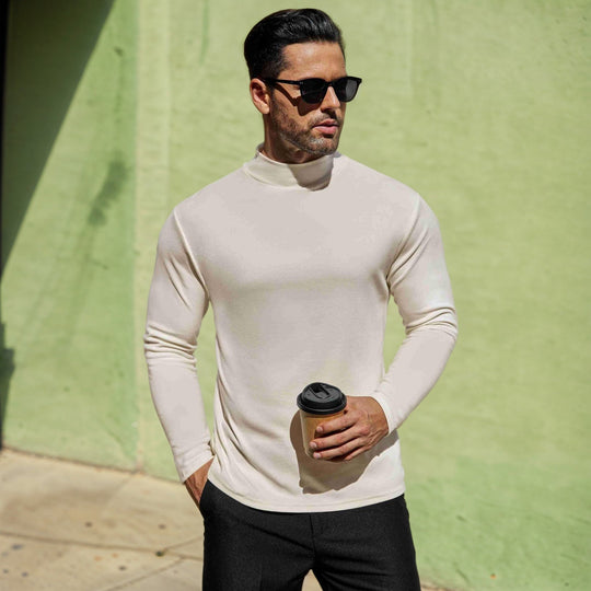 Herren Stehkragen Pullover Aus Weichem Baumwollmix EB