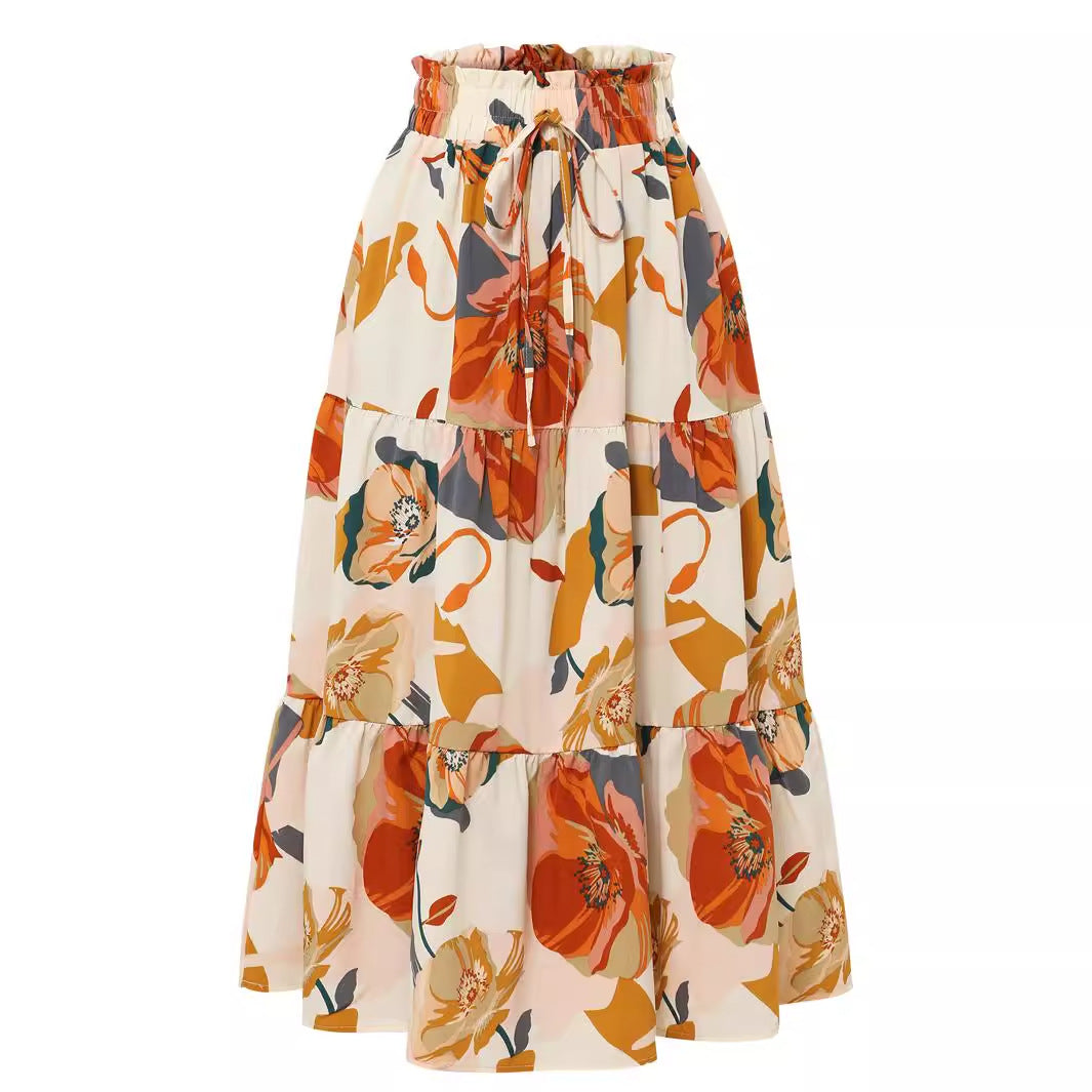Damen Maxi-Rock mit Blumenmuster EB