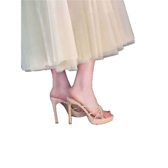 Damen High Heel Sandalen mit funkelndem Riemendesign EB