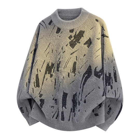 Damen modischer Strickpullover mit lässigem Oversized-Schnitt EB