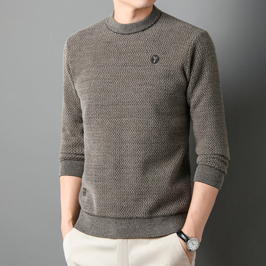 Herren Strukturierter Pullover mit Rundhalsausschnitt und hochwertiger Stricktextur EB