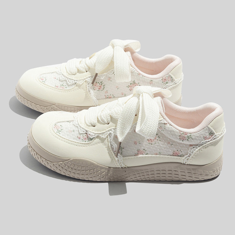 Damen Sneakers mit floralem Design und atmungsaktiver Mesh-Oberfläche EB