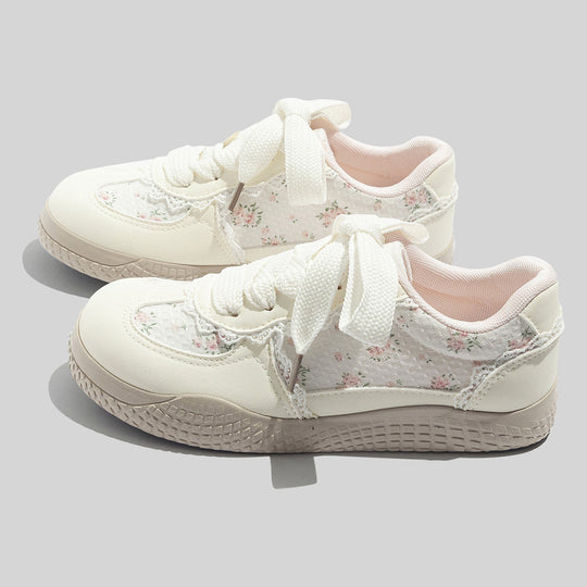 Damen Sneakers mit floralem Design und atmungsaktiver Mesh-Oberfläche EB