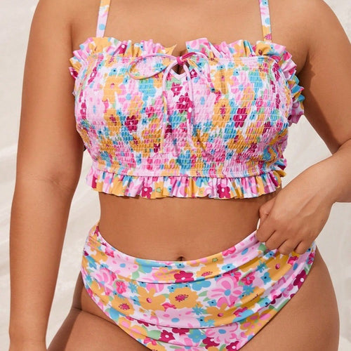 Damen Verspieltes Bikini-Set mit Rüschendetails EB