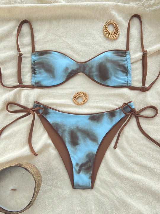 Damen Push-Up Bikini mit raffiniertem Animal-Print und verstellbaren Trägern EB