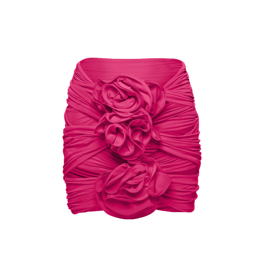 Damen Einteiler Badeanzug mit voluminösen Blumenapplikationen EB