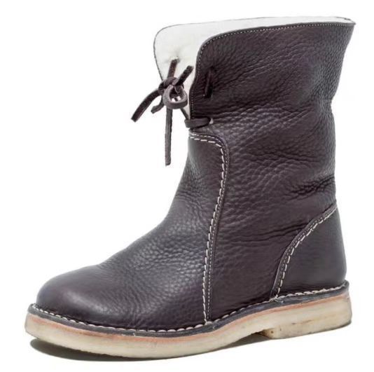 Damen Freizeit-Stiefel aus weichem Leder mit verstellbarem Schnürsystem EB