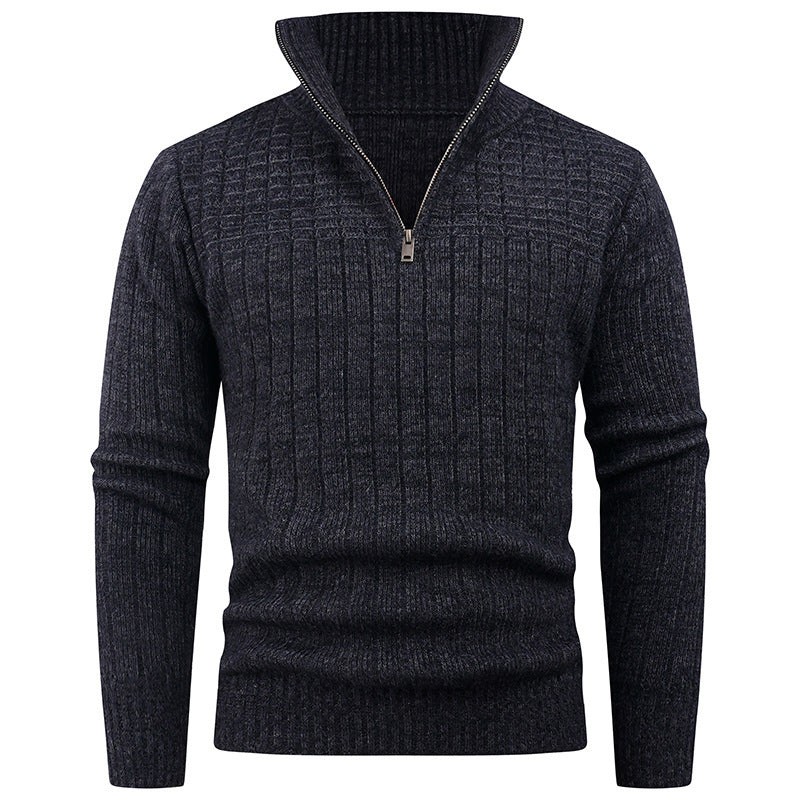 Herren eleganter Rollkragenpullover mit modernem Zopfdesign EB