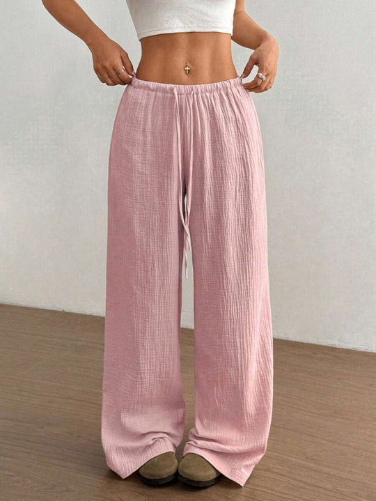 Damen Weite Sommerhose mit elastischem Bund und lockerem Schnitt EB
