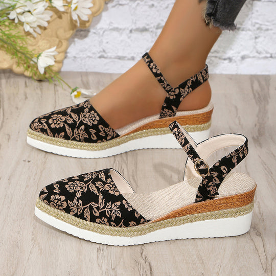 Damen Espadrilles mit raffiniertem Blumendruck EB