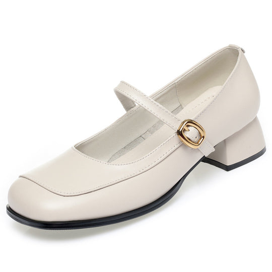 Damen elegante Mary Jane Pumps mit verstellbarem Riemen und komfortablem Blockabsatz EB