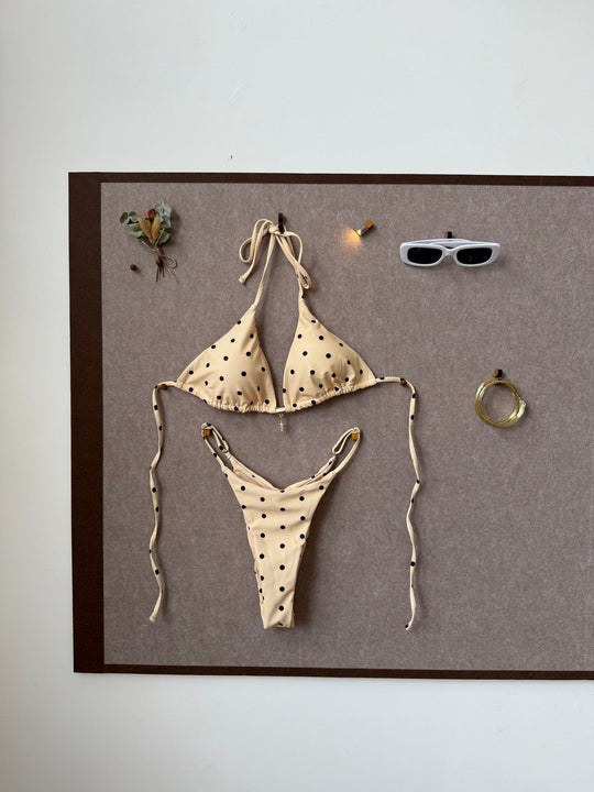 Damen Triangel-Bikini mit verspieltem Punkte-Design EB